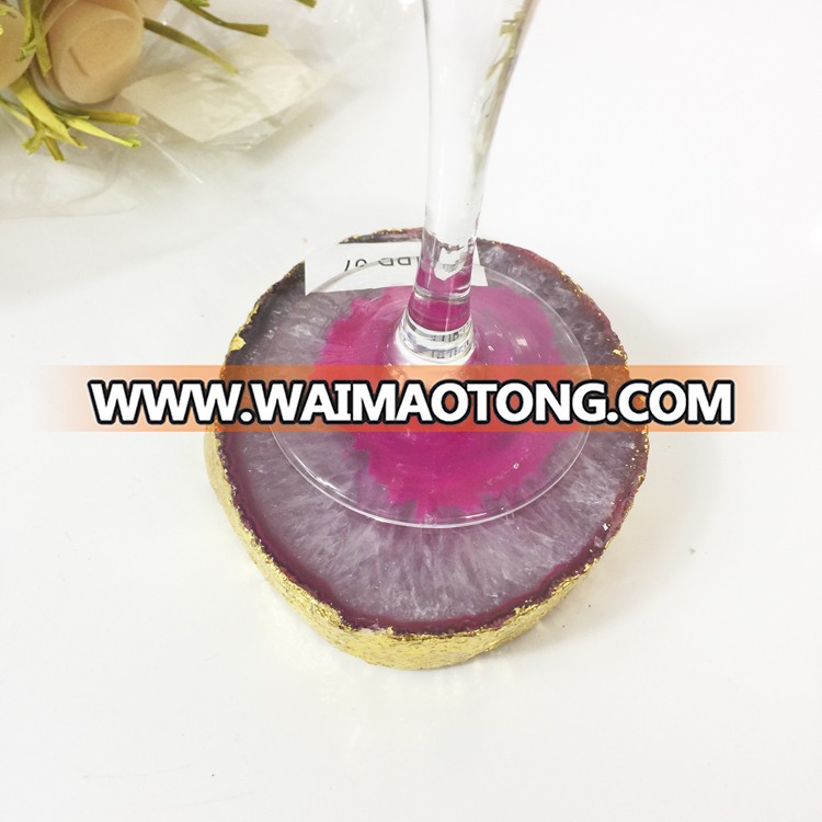 natural crystal geode coaster for drinks