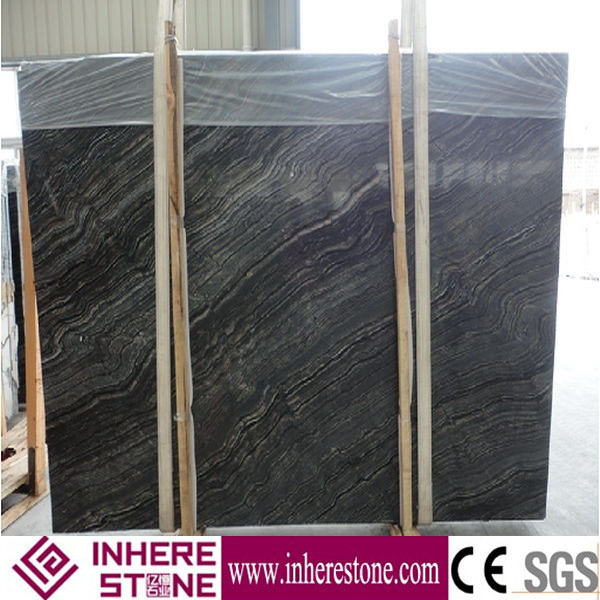 Black Wood Vein Marble Slabs & Tiles, China Black Marble