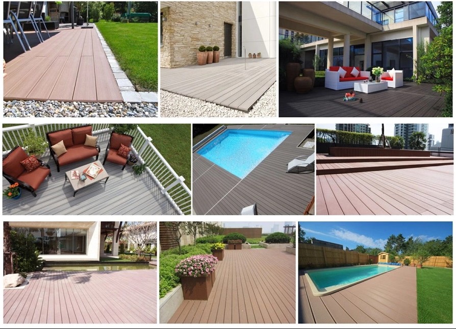 Swimming pool waterproof and anti- slip wpc solid decking