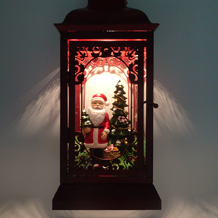 Metal led santa christmas lantern