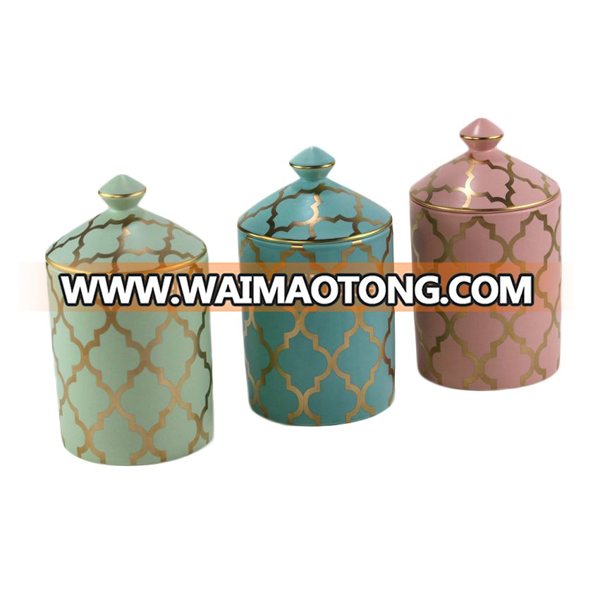 Hot selling empty ceramic candle jars wholesale wedding for candle making