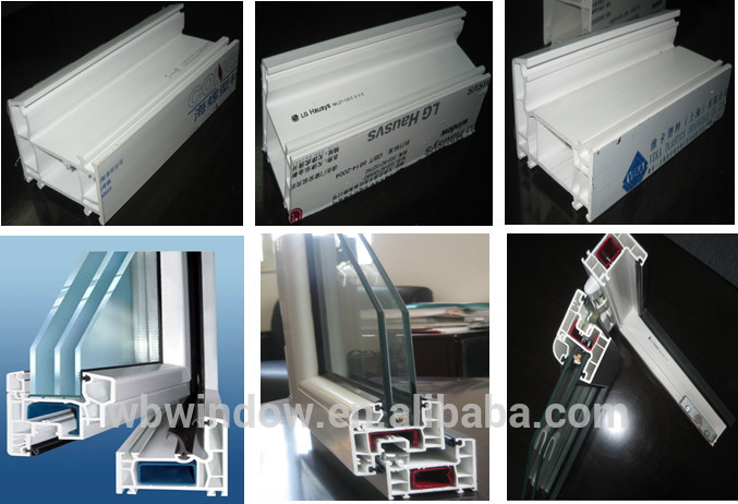 High quality PVC/uPVC black bottom-hung/casement windows