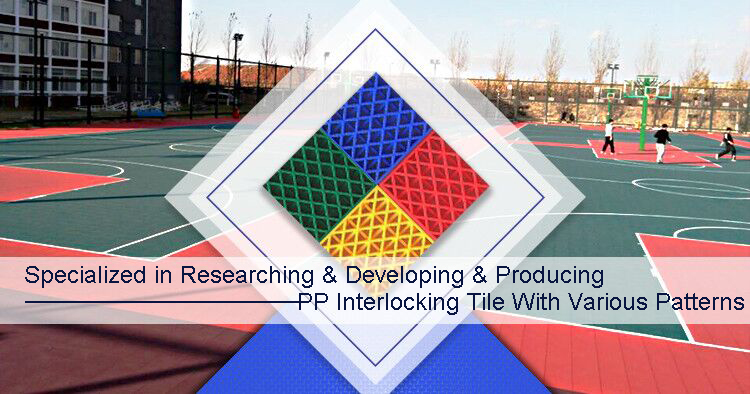 Waterproof PP material synthetic badminton court flooring tile india