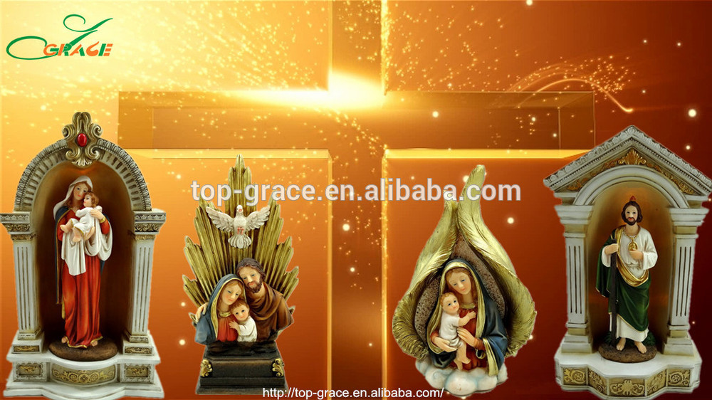 Resin figurines for nativity set with led light