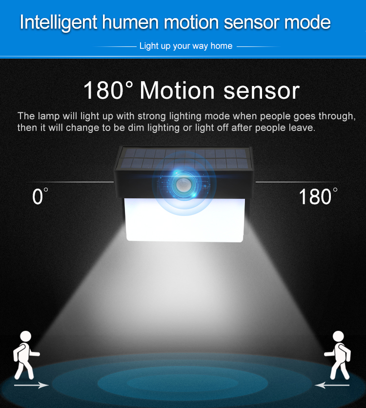 Solar wall light solar sensor wall light supper bright solar outdoor wall light led with motion sensor