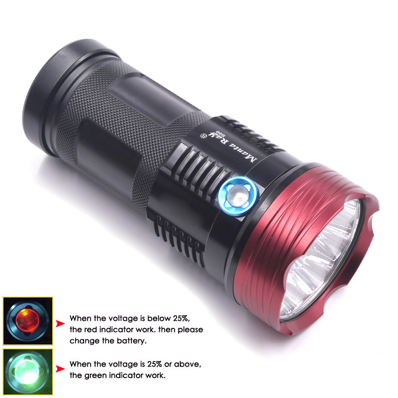 Factory sale Manta ray 9pcs x XML T6 aluminum led flashlight torch (4x18650)