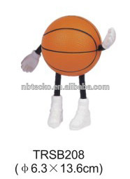 PU standing basketball man/stress reliever basketball with hands and feet/anti stress sport ball toy