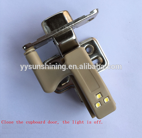 Furniture hardware LED lamp lighting plastic cabinet door hinge hydraulic damping pipe hinge