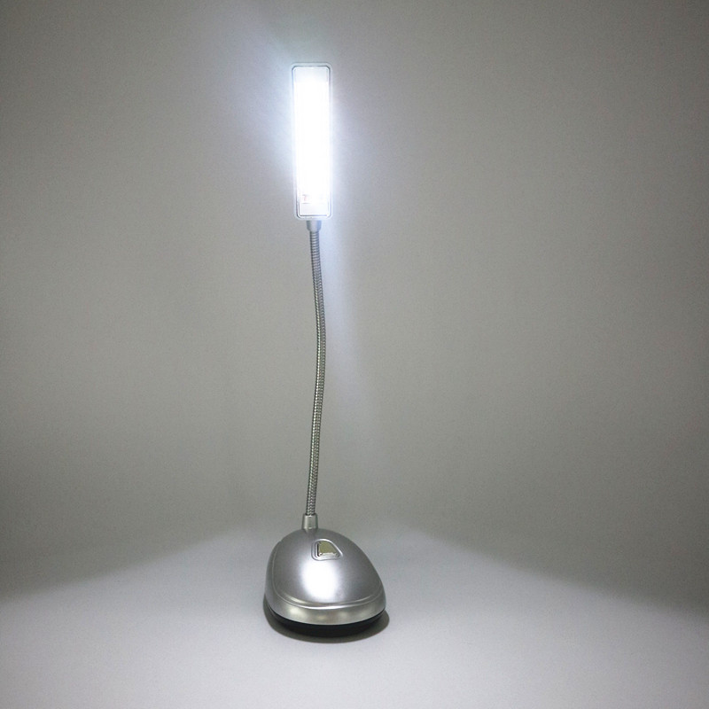 Mini flexible 8led reading light with steel gooseneck