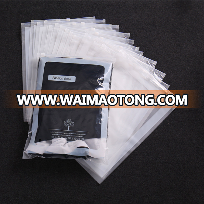 Poly Matt Surface Semi Transparent PE Bags Packaging With Slider Zipper Closure