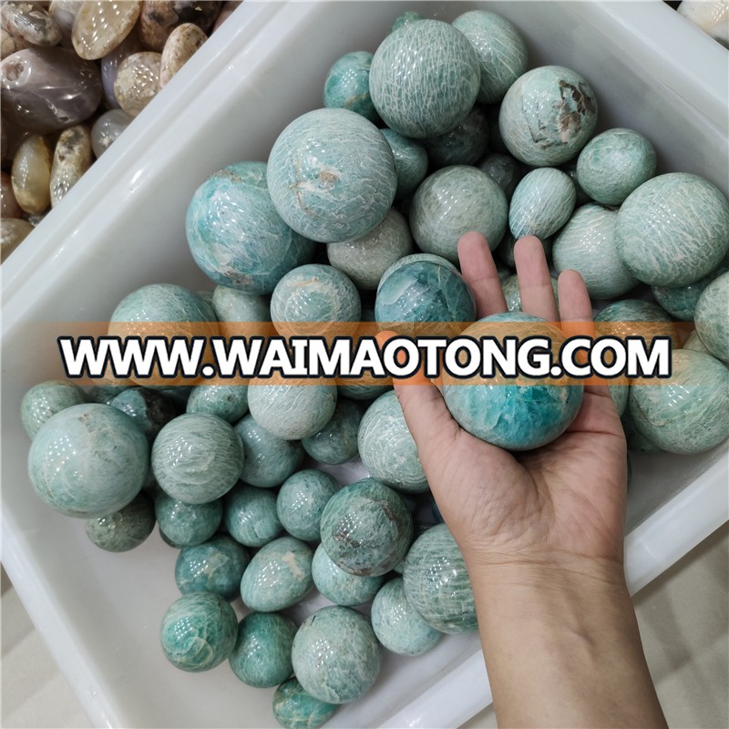 Natural small amazonite crystal ball