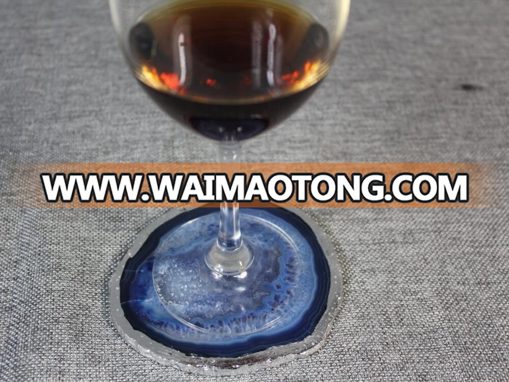 gold plated thick coaster agate coaster