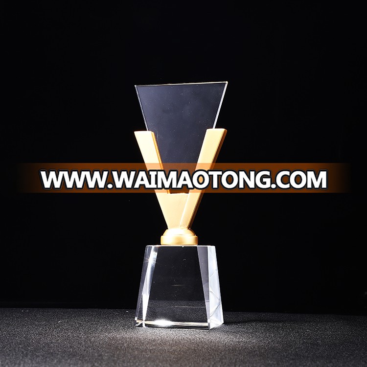 Wholesale crystal trophy glass cheap crystal award custom  trophy crystal award