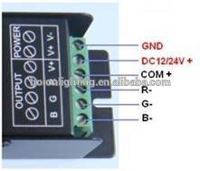 RGB Controller With RF Wall Mounted Touch Remote For Led stripLights, DC12V-24V,CE/RoHS,Warranty