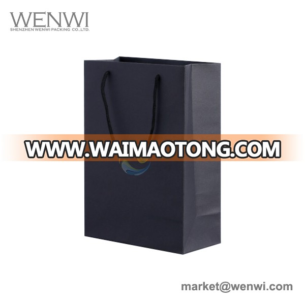 Luxury Bulk Different Size Foldable Recycle Plain Black Paper Shopping Bag