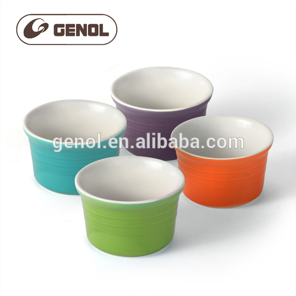 Hot sale color glazed wholesale ceramic ramekin bowl