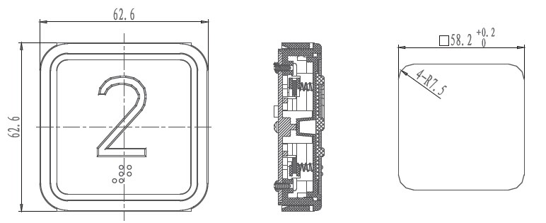 Elevator Lift push button BAS141 elevator buttons with braille