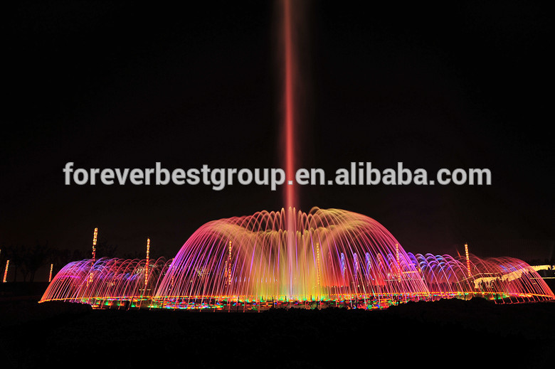 30m round shape outdoor underwater 12W led RGB lighted customized size music water fountain dancing fountain