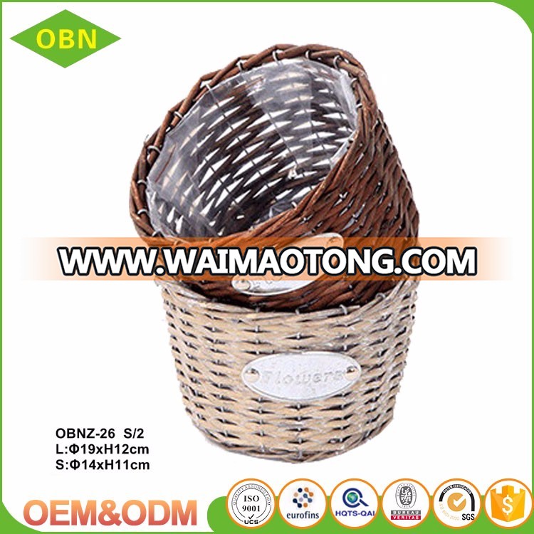 2017 fashionable wholesale cheap pure handmade custom wicker flower basket