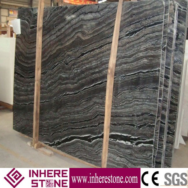 Black Wood Vein Marble Slabs & Tiles, China Black Marble