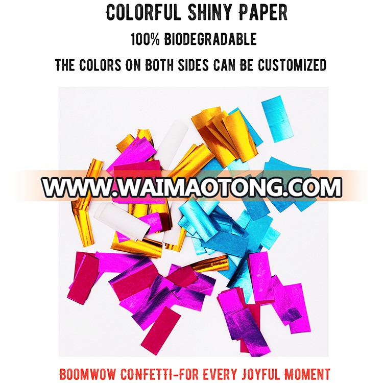 Boomwow 100% biodegradable custom color glitter shiny bulk confetti paper for confetti cannon poppers