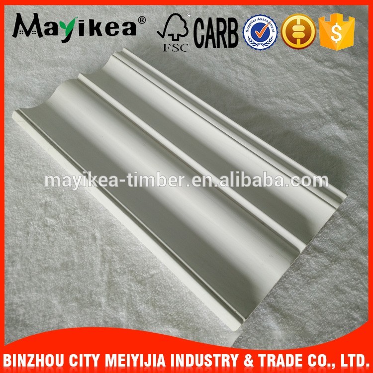 Alibaba export Indoor decorative smooth and complete cover white mdf crown moulding