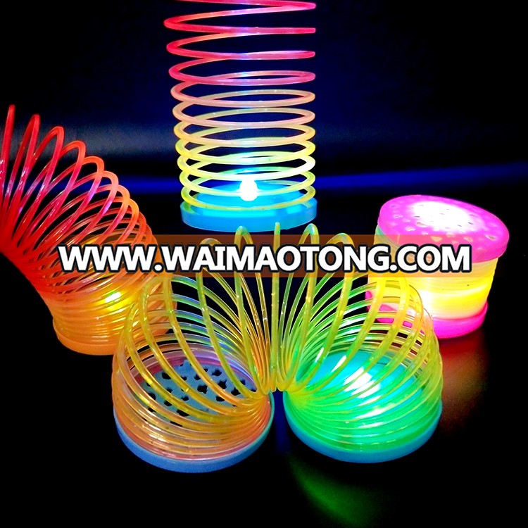 Hot sales colorful led rainbow circle plastic rainbow spring for kids