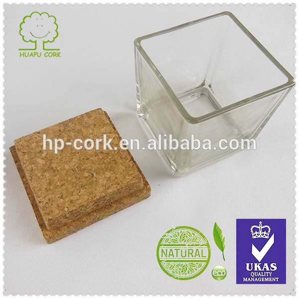 shaped cork lid for glass cup