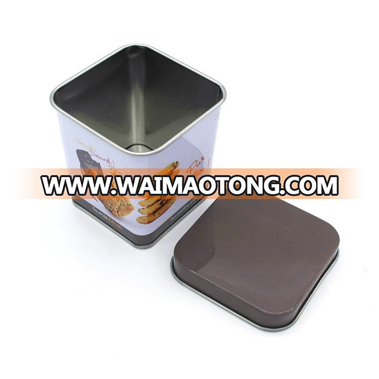 Small tin box with tapper shape, hot sale round cookie tin container