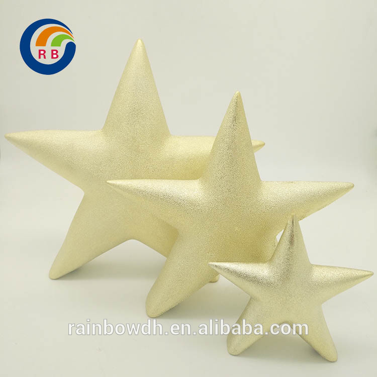 Wholesale Gold Ceramic Star Ornament for Christmas Table Decoration