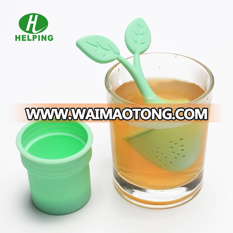 Food Grade Flower Tea Infuser Silicone Tea Filter With Rose Shape Handle