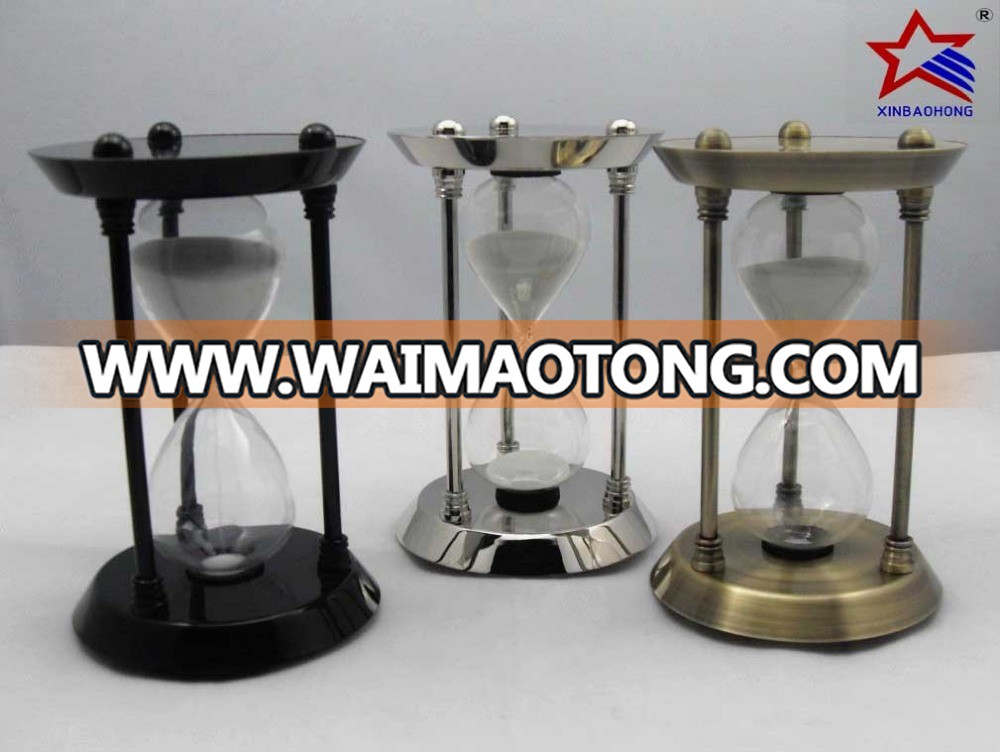 Unique souvenir gifts antique pieces metal small hourglass sand timers 30 minute