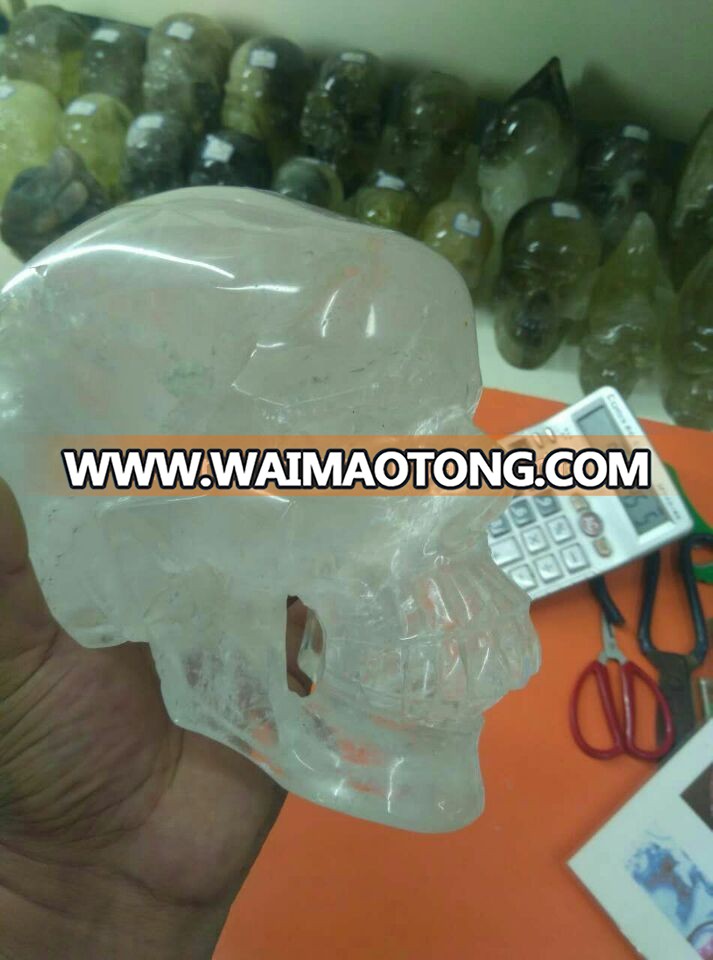 Hot wholesale healing clear quartz crystal gemstone human skulls