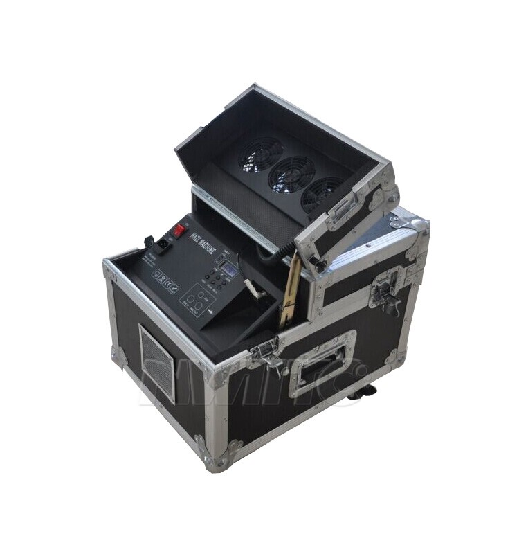 Flight case 600w double quite noiseless dmx stage effect haze machine