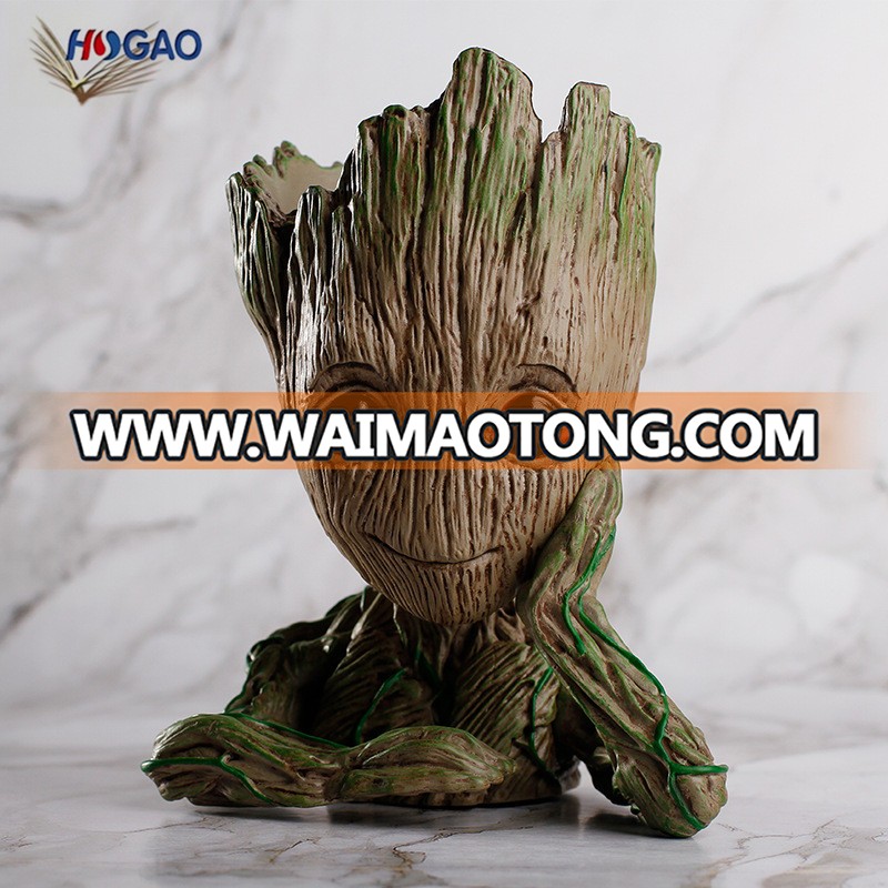 Hot selling Amazon Resin Garden Baby Groot Flowerpot Tree Monster Pen holder