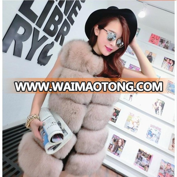 Ladies fashion faux fur vest mink fur coat