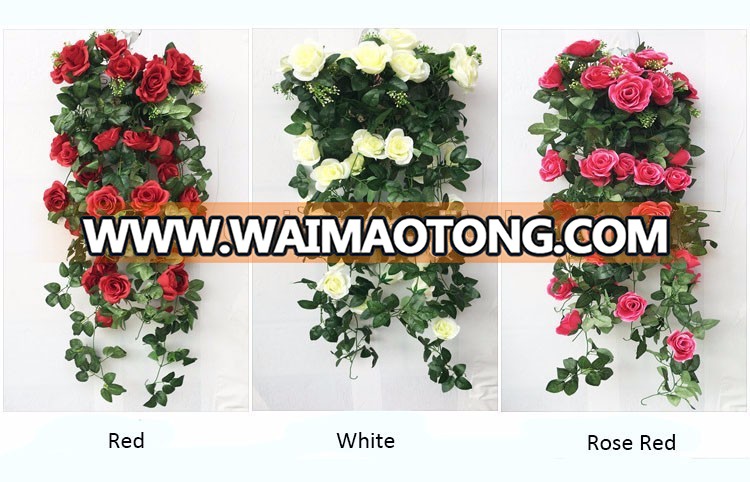 Artificial wall hanging flower hanging basket flower decorative roses flowers vine