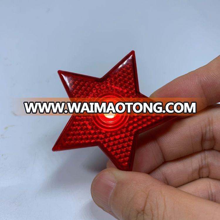 Factory price customized LOGO star shape outdoor warning safety flashing LED bike light