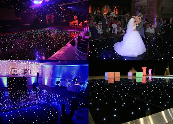 ACS 2*2ft 2*2ft black twinkling led starlit dance floor &anti-slip led dance floor