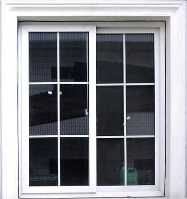 Exterior double panels pvc sliding window/casement window/fix pvc windows with window grill design