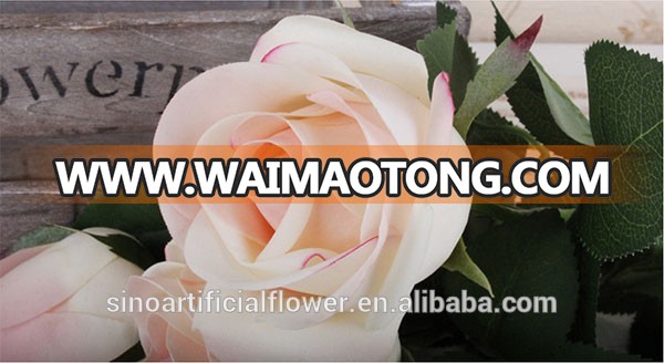 Wholesale real touch artificial flower silk rose for wedding