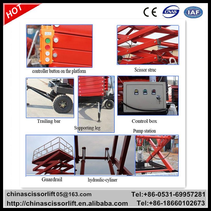 16 meters 300kg mobile hydraulic one man lift elevator