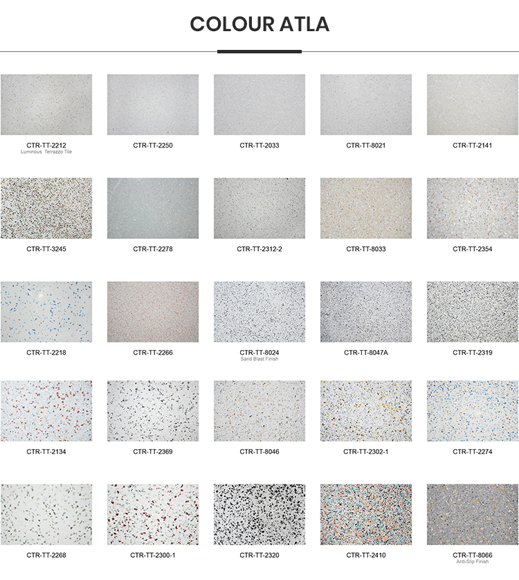 Marble Tile Polished 24x24 Multi Color Cement Terrazzo Tiles