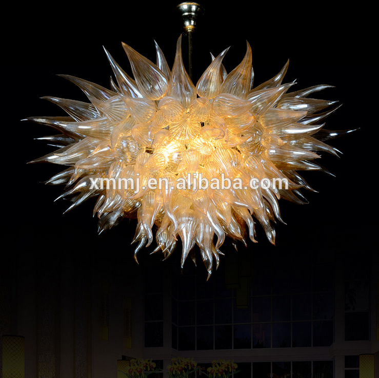 Custom Hand made murano art decoration blown champagne color glass blown glass lighting