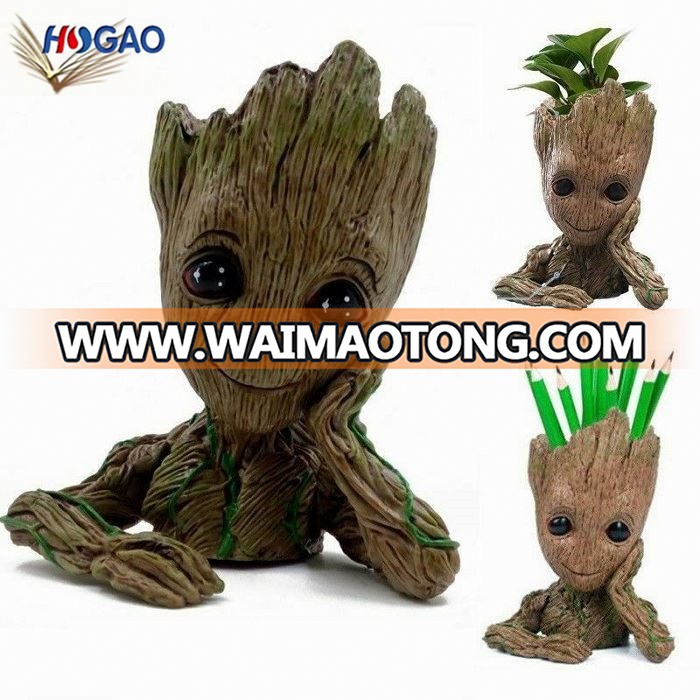 Hot selling Amazon Resin Garden Baby Groot Flowerpot Tree Monster Pen holder