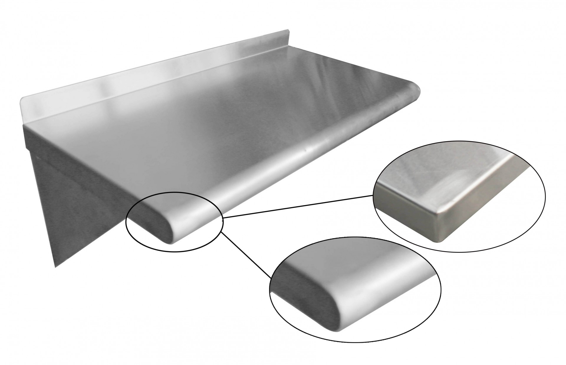 NSF approved high quality stainless steel wall-mounted rectangular shelf of optional size for display