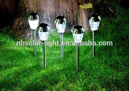 Stainless Steel+Glass H43.5CM*D8.8CM LED Outdoor/Garden Solar Lights/Lamp