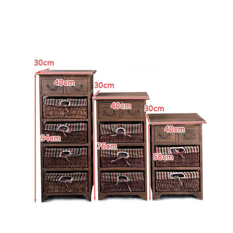 Wooden drawer type cabinet storage cabinet