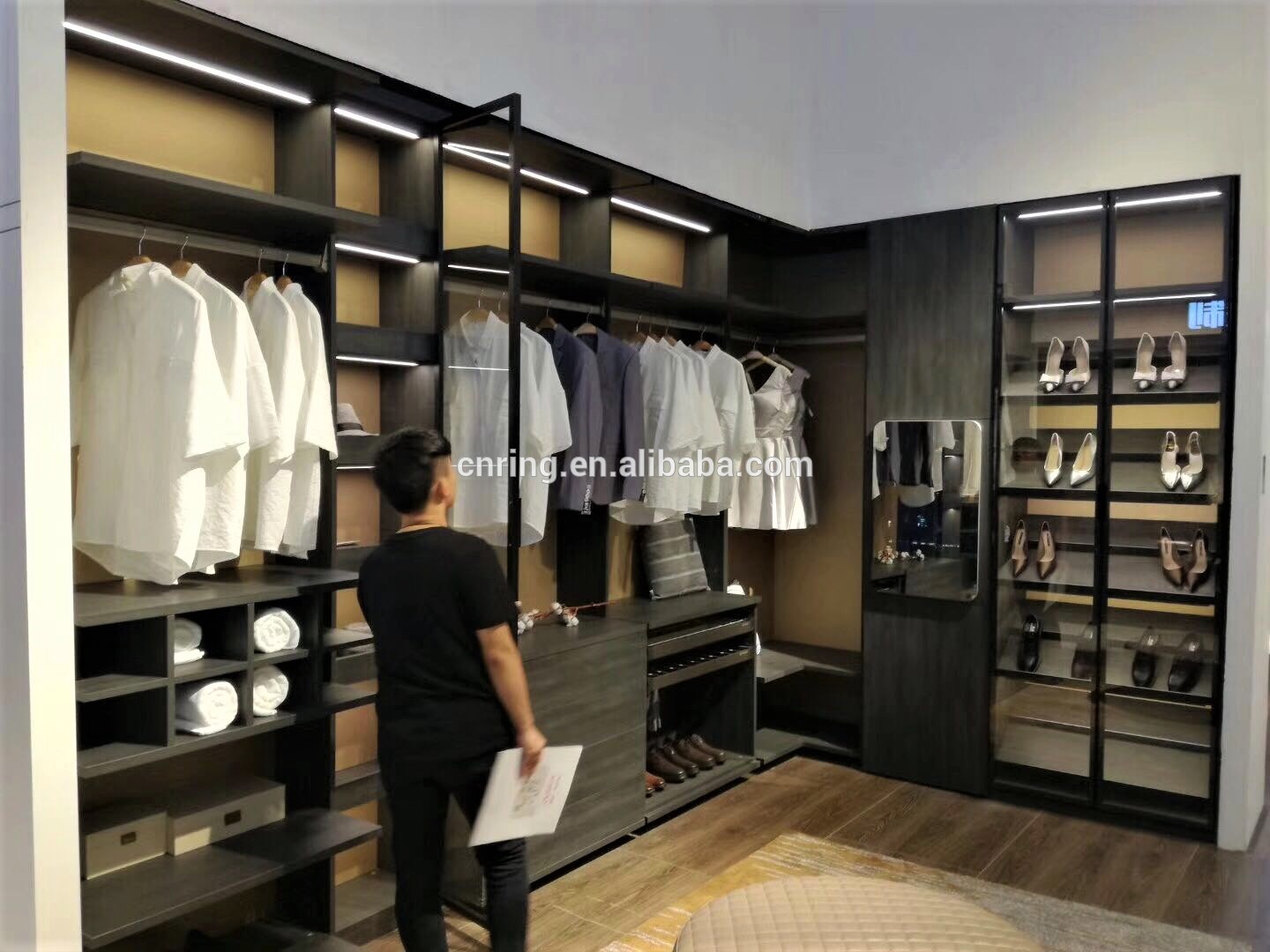 moisture proof  walk in closet organizer design for master room design