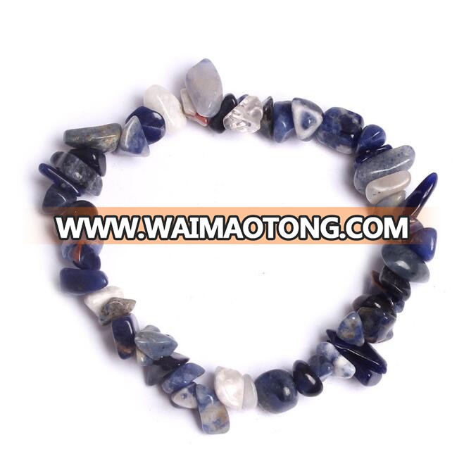 wholesale natural semi precious stone chips bead bracelet jewelry